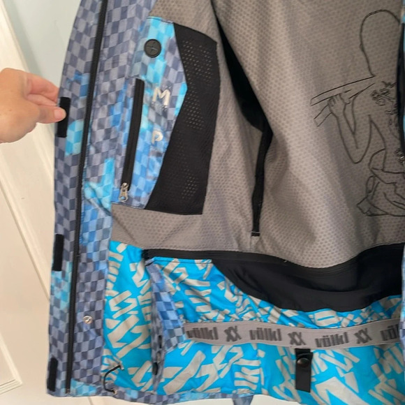 Volkl Big Mountain Womens medium size 8 Ski jacket blue check pattern sensortex - Picture 10 of 12